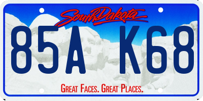 SD license plate 85AK68