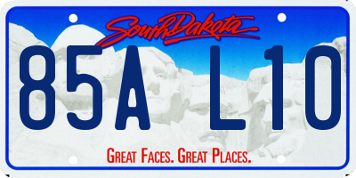 SD license plate 85AL10