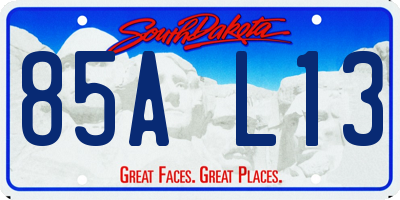 SD license plate 85AL13