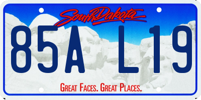 SD license plate 85AL19