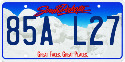 SD license plate 85AL27