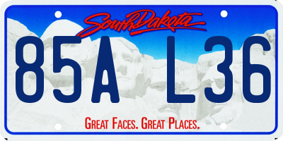 SD license plate 85AL36