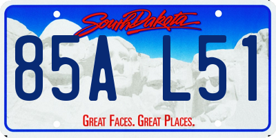 SD license plate 85AL51