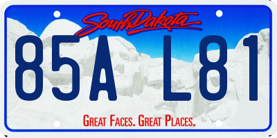 SD license plate 85AL81