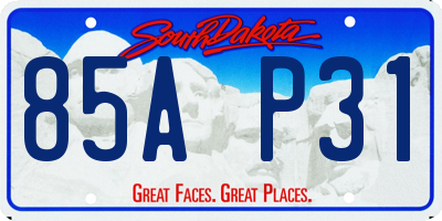 SD license plate 85AP31
