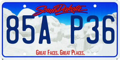 SD license plate 85AP36