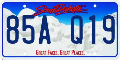SD license plate 85AQ19