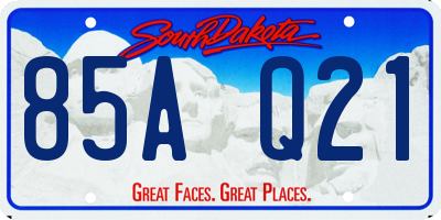 SD license plate 85AQ21