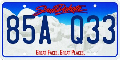 SD license plate 85AQ33