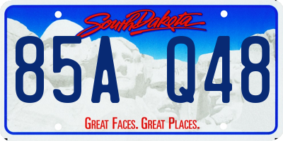SD license plate 85AQ48