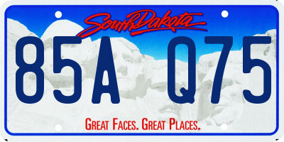 SD license plate 85AQ75