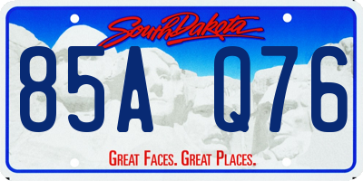 SD license plate 85AQ76