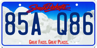 SD license plate 85AQ86