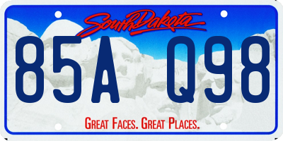 SD license plate 85AQ98