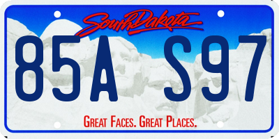 SD license plate 85AS97