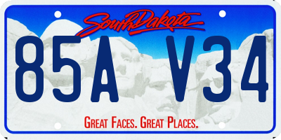 SD license plate 85AV34