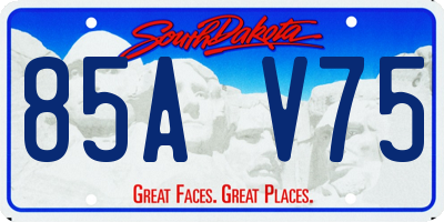 SD license plate 85AV75