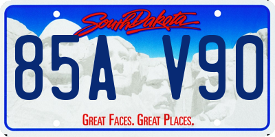 SD license plate 85AV90