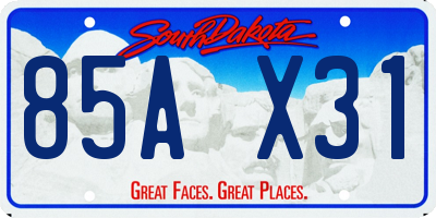 SD license plate 85AX31