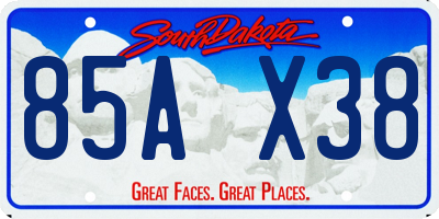 SD license plate 85AX38