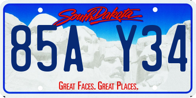 SD license plate 85AY34