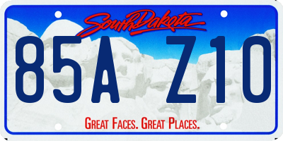 SD license plate 85AZ10
