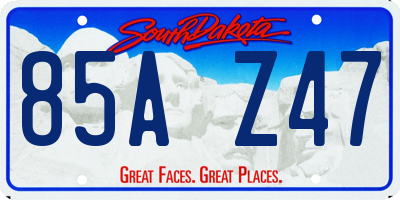 SD license plate 85AZ47