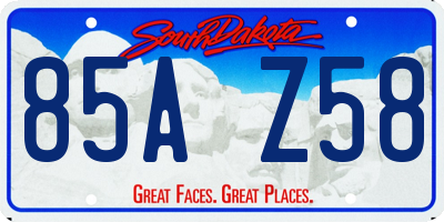 SD license plate 85AZ58