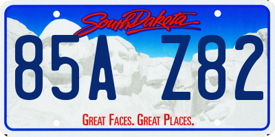 SD license plate 85AZ82
