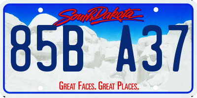 SD license plate 85BA37