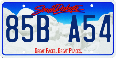 SD license plate 85BA54