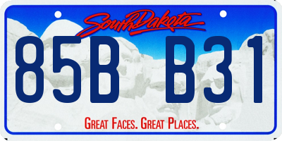 SD license plate 85BB31