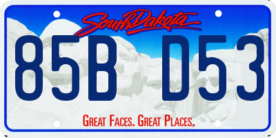 SD license plate 85BD53
