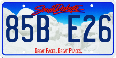 SD license plate 85BE26