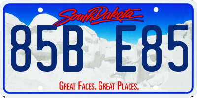 SD license plate 85BE85