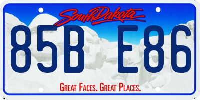 SD license plate 85BE86