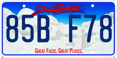 SD license plate 85BF78
