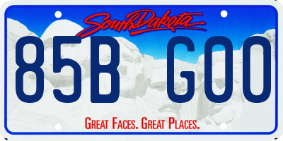 SD license plate 85BG00