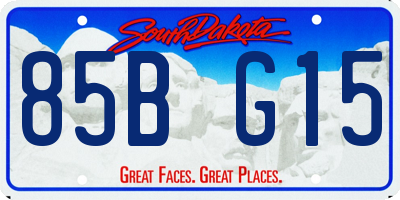 SD license plate 85BG15