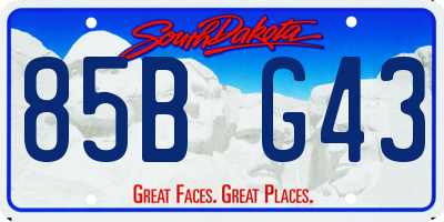 SD license plate 85BG43