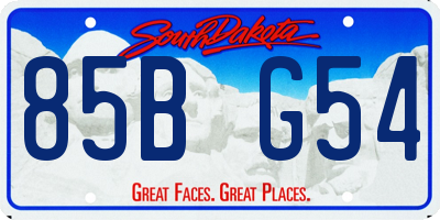 SD license plate 85BG54