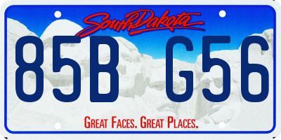 SD license plate 85BG56