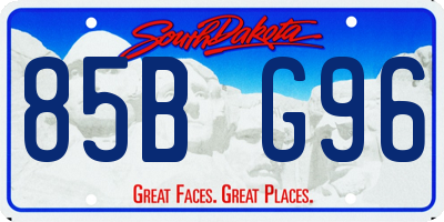 SD license plate 85BG96