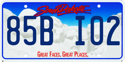 SD license plate 85BI02