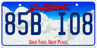 SD license plate 85BI08