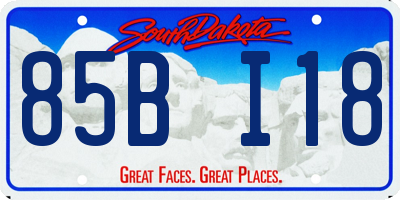 SD license plate 85BI18