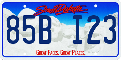 SD license plate 85BI23