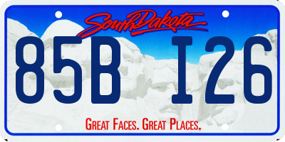 SD license plate 85BI26