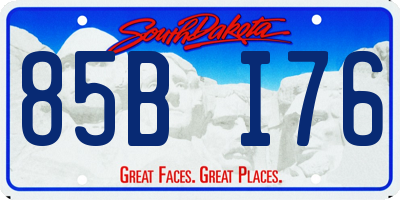SD license plate 85BI76