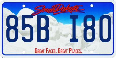 SD license plate 85BI80